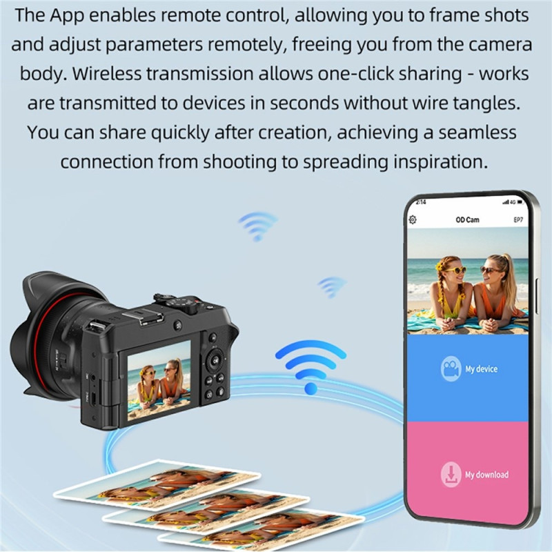 Digital Camera ORDRO G650 12X Optical Zoom Video Foldable Screen 5K Built-in Light