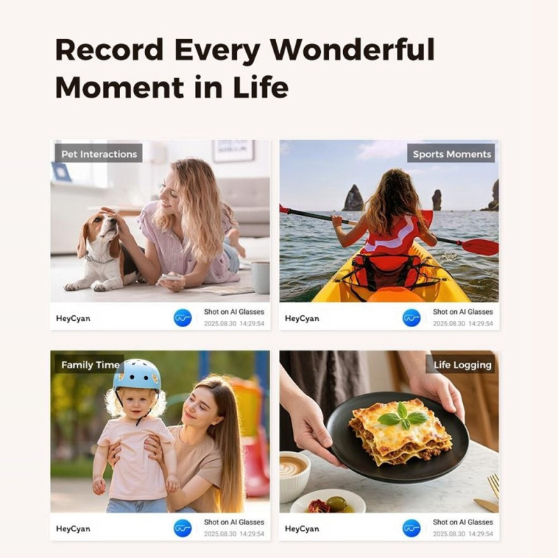 Smart Glasses Waterproof 8MP AI Charging Case 4K Recording Interchangeable Lenses