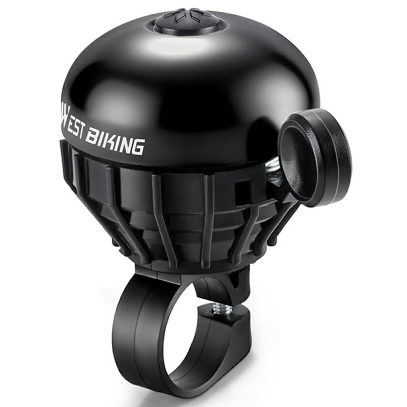 WEST BIKING Bicycle Bell Waterproof Stainless Steel High Decibel - Black
