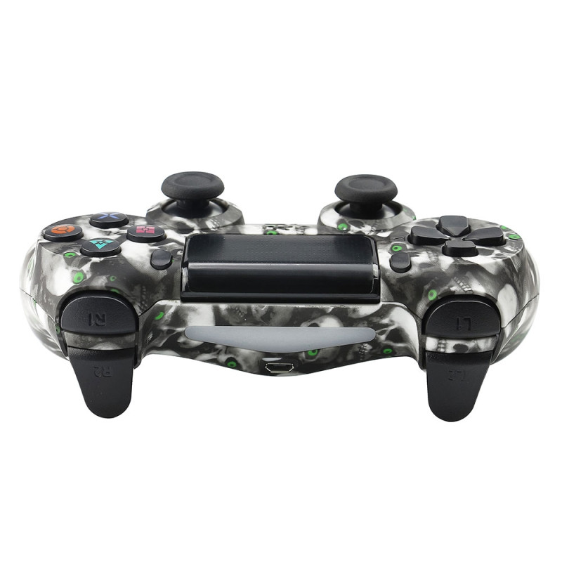 Trådløs spillkontroller for Sony PS4 Bluetooth-gamepad med vibrasjon - Skull Print
