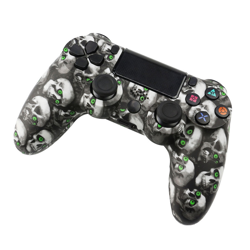 Trådløs spillkontroller for Sony PS4 Bluetooth-gamepad med vibrasjon - Skull Print