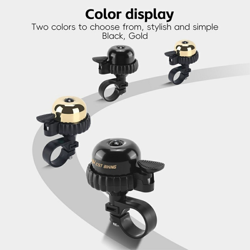 Bell WEST BIKING Vintage bicycle bell in copper waterproof Bicycle - Gold