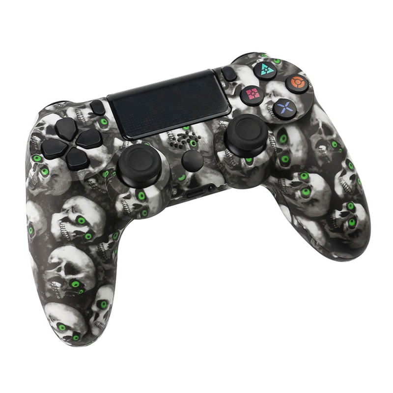 Langaton peliohjain Sony PS4 Bluetooth-peliohjaimelle värinällä - Skull Print