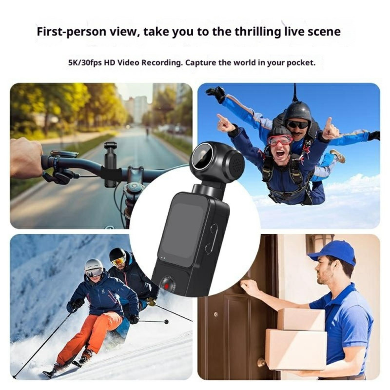 4K 60FPS 75MP kamera actionkamera 1,69" HD nattsyn 270° roterende linse