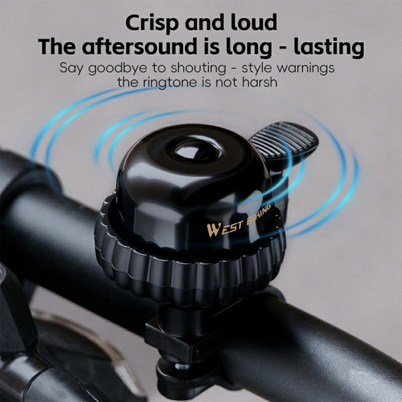 Bell WEST BIKING Vintage bicycle bell in copper waterproof Bicycle - Black