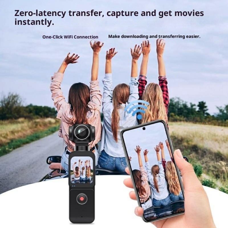 4K 60FPS 75MP Camera Action Camera 1.69" HD Night Vision 270° Rotating Lens