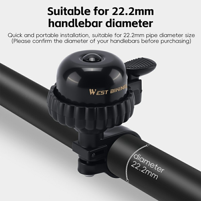 Bell WEST BIKING Vintage polkupyörän kello kuparista, vedenpitävä polkupyörä - musta