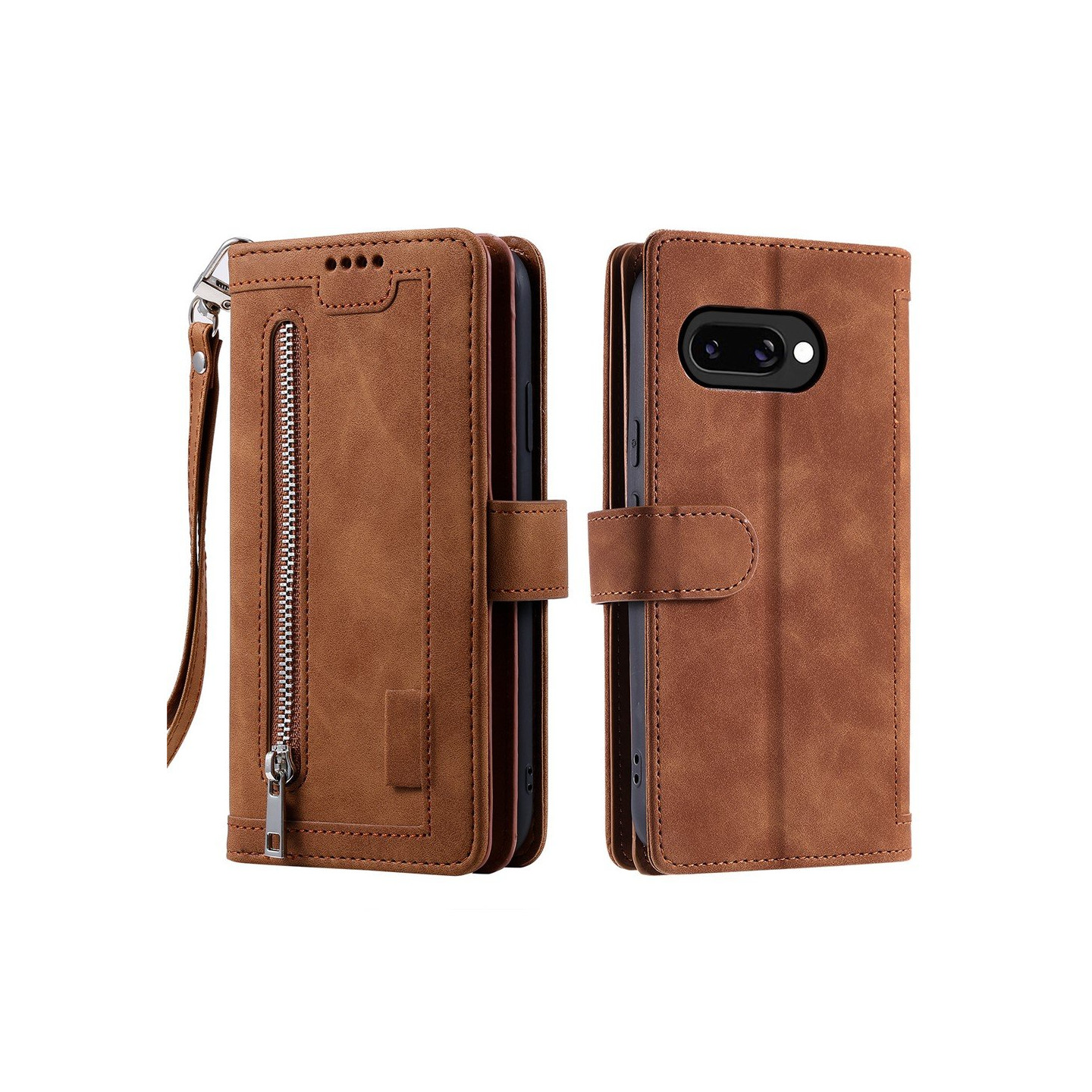 Til Google Pixel 10a Etui med Lynlåslomme og 9 Kortlommer