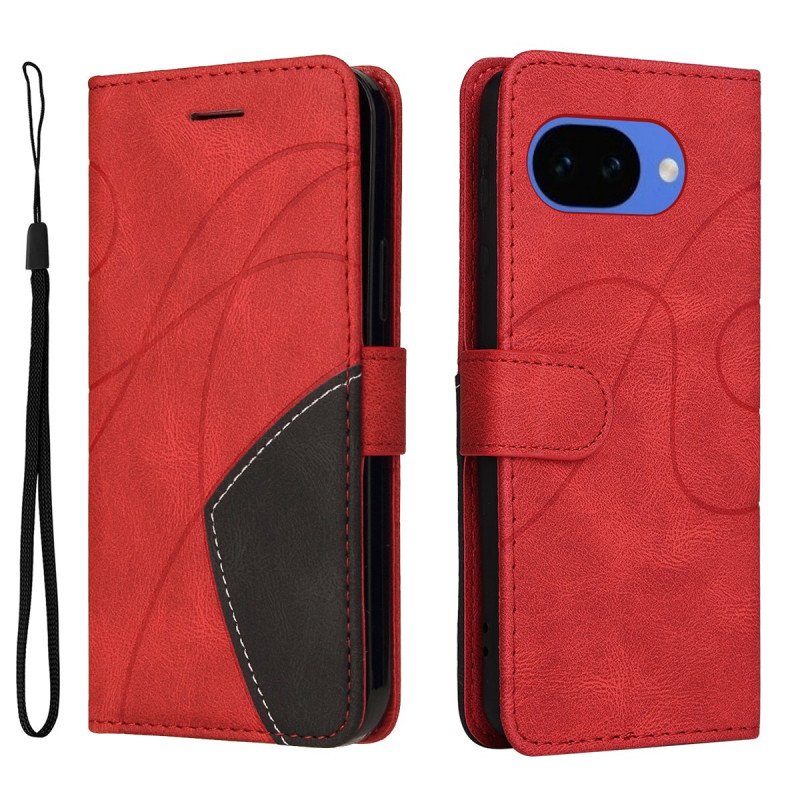 Til Google Pixel 10a Lommebokdeksel med Stativ Tofarget Design - Rød