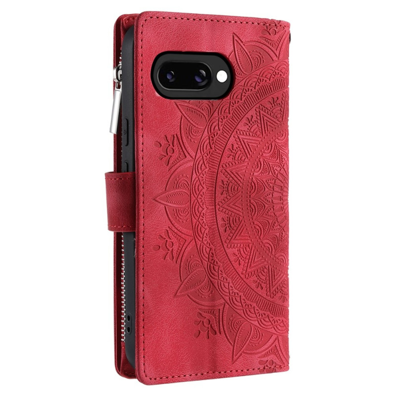 Til Google Pixel 10a Pungcover Mandala Blomstermønster - Rød