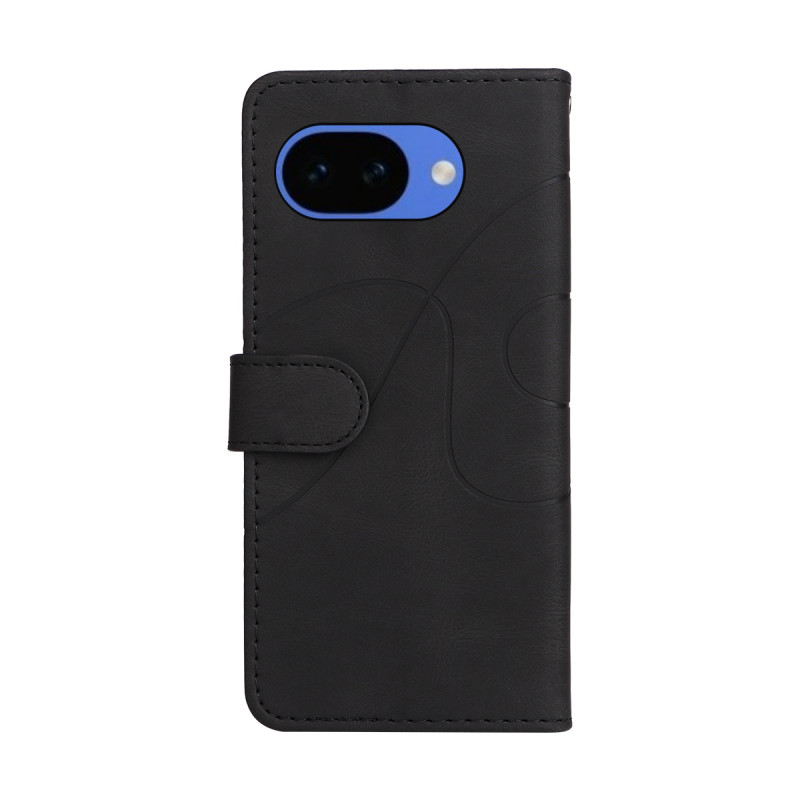 For Google Pixel 10a Wallet Case with Stand Bi-colour Design - Black