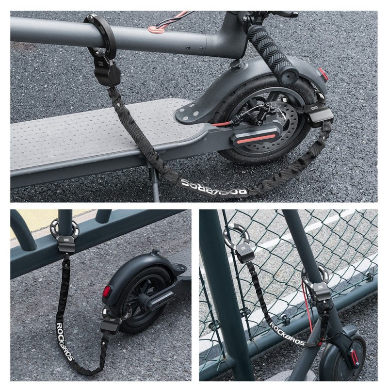 ROCKBROS Sykkellås Kjettinglås for Elscooter / Balansesykkel / Terrengsykkel Tyverisikret