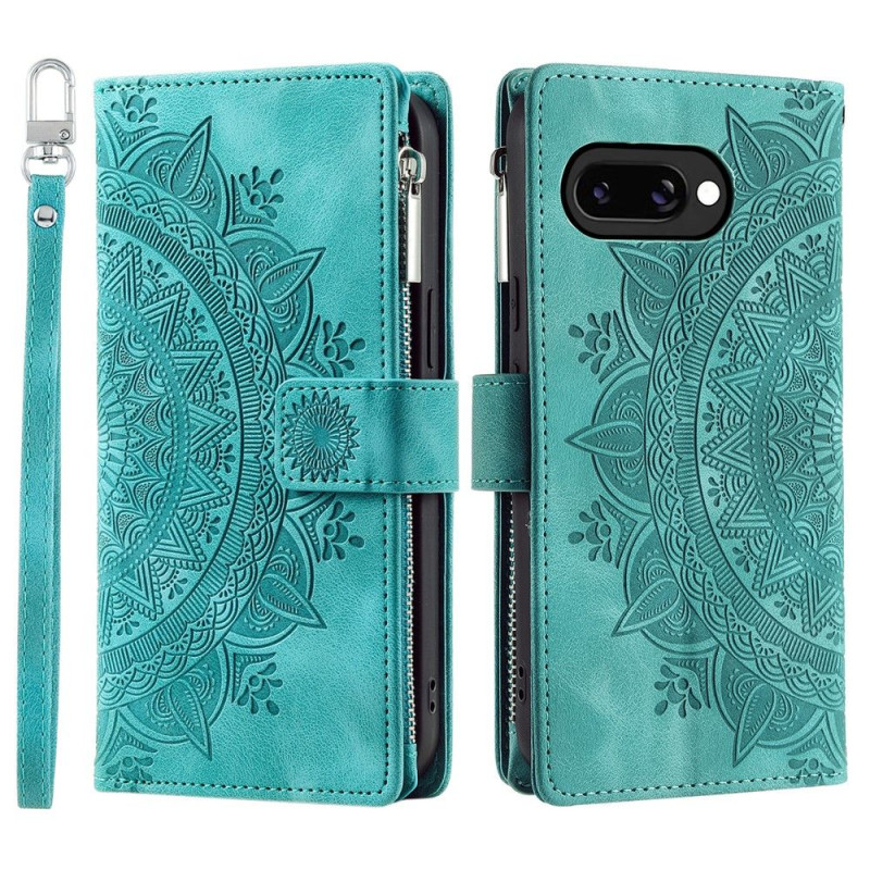 Til Google Pixel 10a Pungcover Mandala Blomstermønster - Mintgrøn