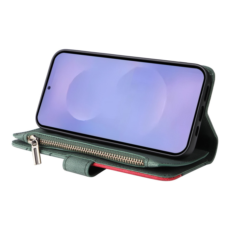 Til Samsung Galaxy S26 Pungcover med Lynlås og Håndledsrem Stander