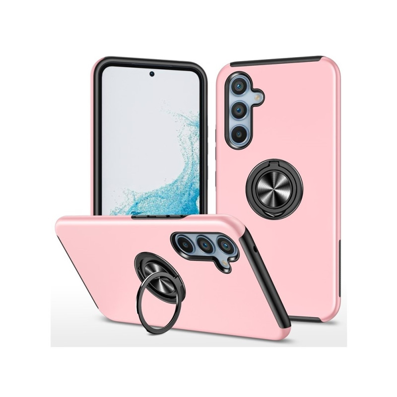 For Samsung Galaxy S26+ Hybrid Case with Ring Holder and Stand - Pink
