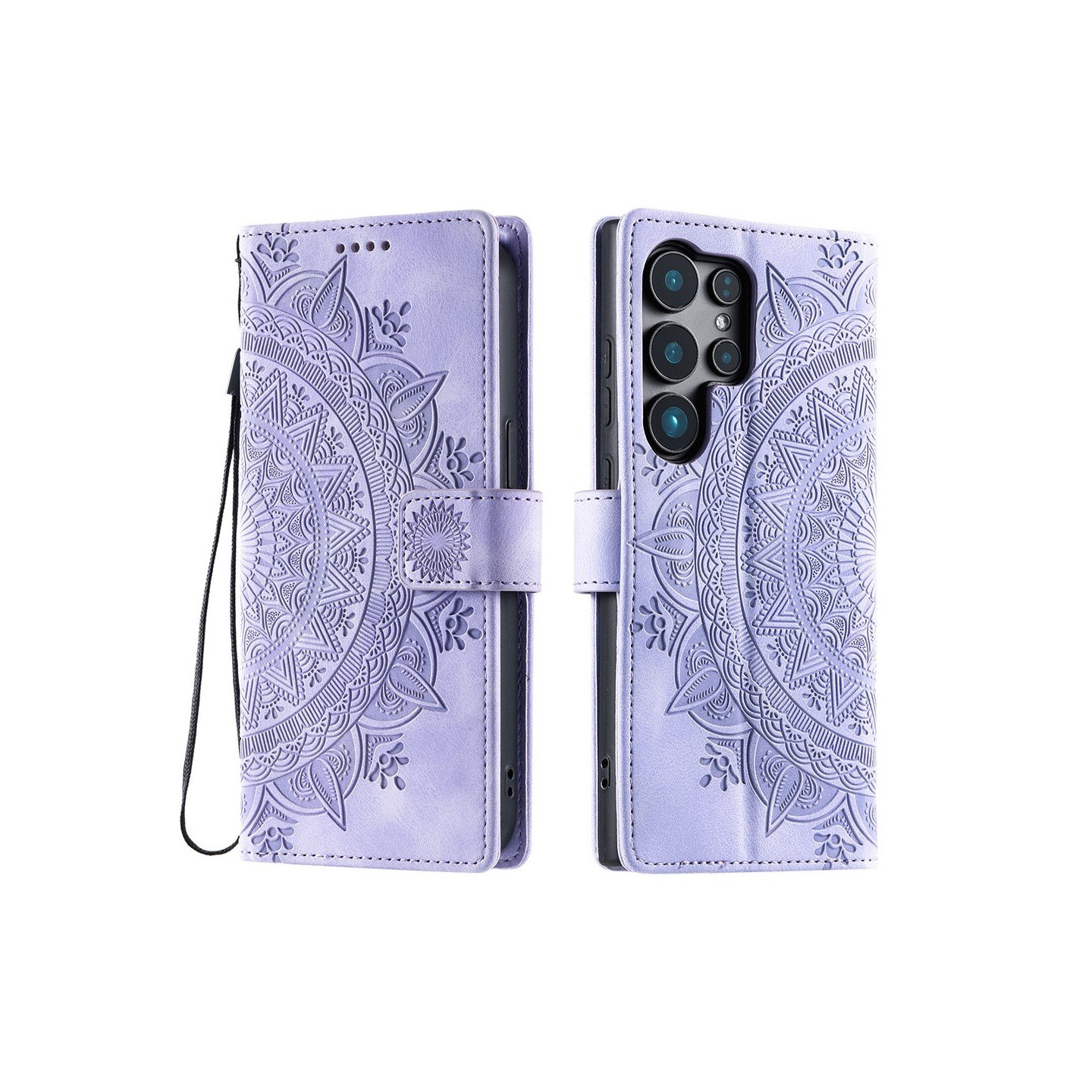 For Samsung Galaxy S26 Ultra Lommebok Deksel Shell Mandala Blomstermønster