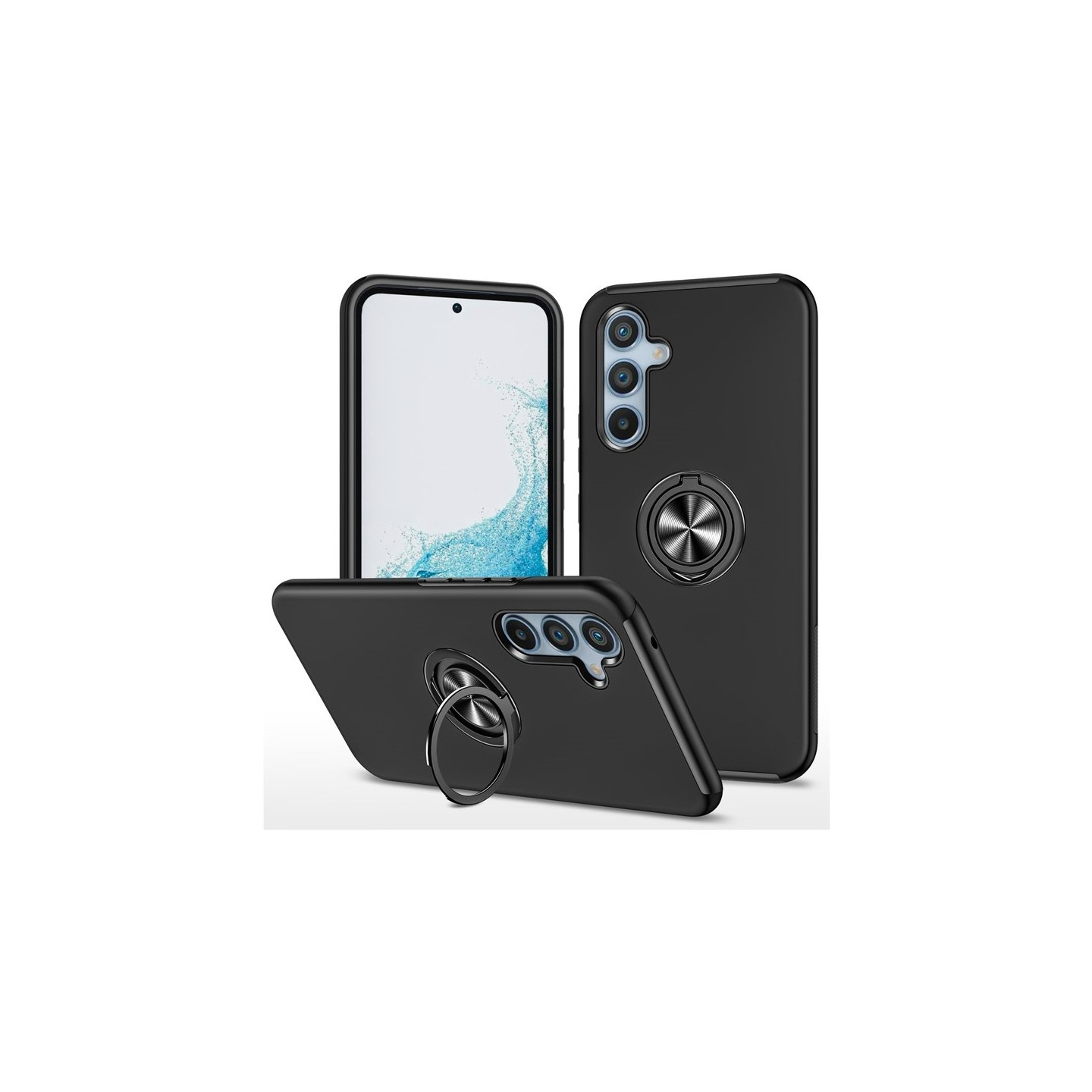 Samsung Galaxy S26+ Hybridikotelo Sormusrengas ja Teline - Musta