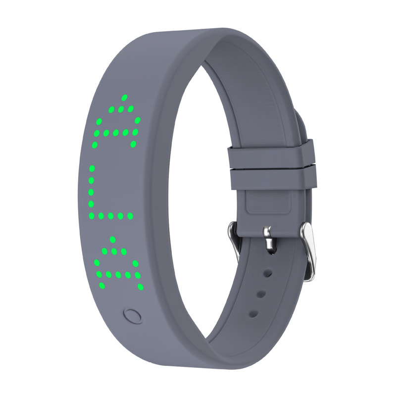 Smart armband Fitness Timer Sömnmonitor Stegräknare 8 Alarm Vibration - Grå