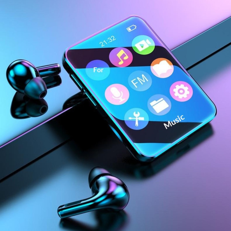 MROBO A7 1", berøringsskjerm MP3-spiller musikkspiller Bluetooth Mini + 16 GB minnekort