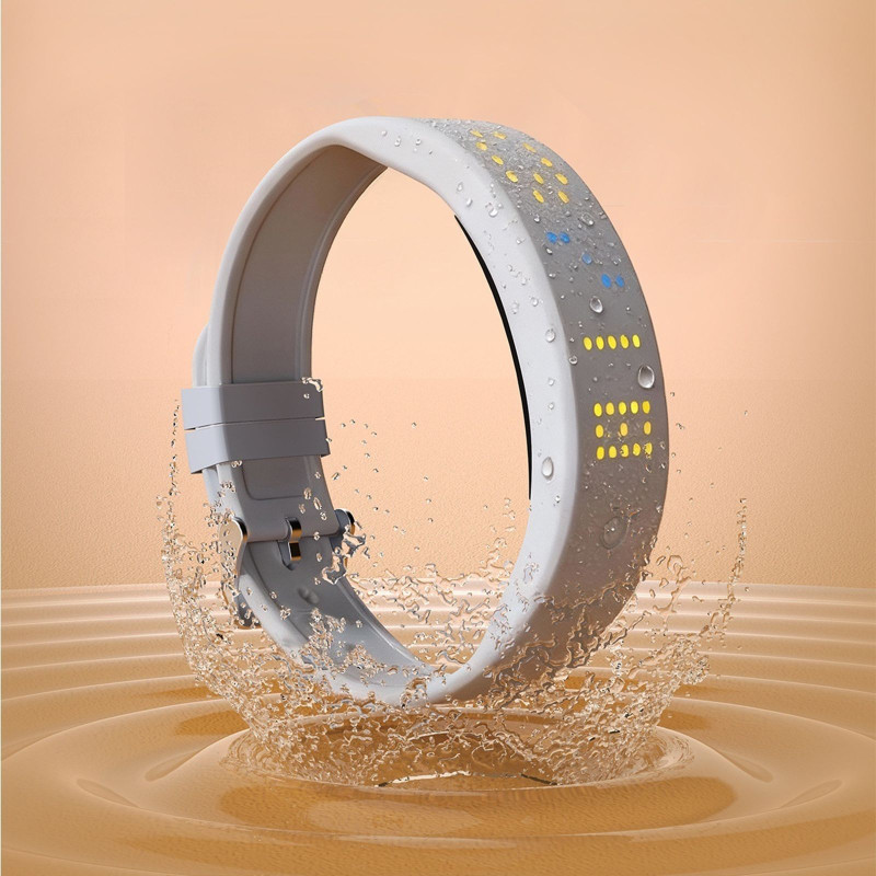 Smart armband Fitness Timer Sömnmonitor Stegräknare 8 Alarm Vibration - Grå