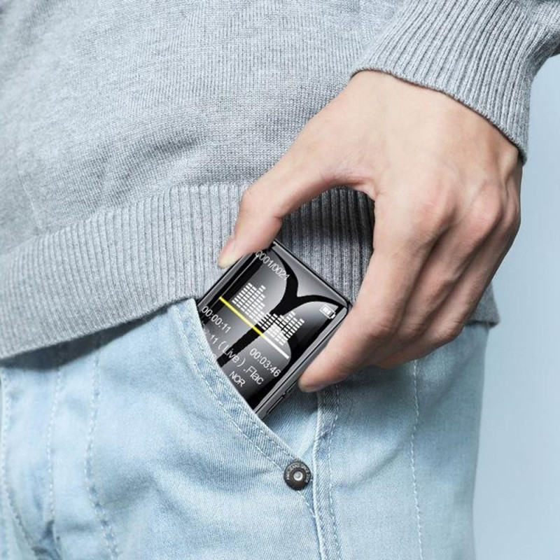 MROBO A7 1", MP3-afspiller med touchskærm, musikafspiller, Bluetooth Mini + 16 GB hukommelseskort