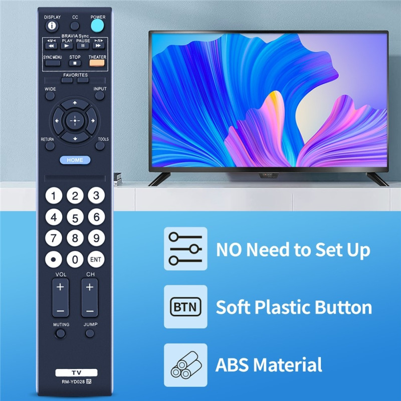 Kaukosäätimen vaihto RM-YD028:lle Sony TV:lle