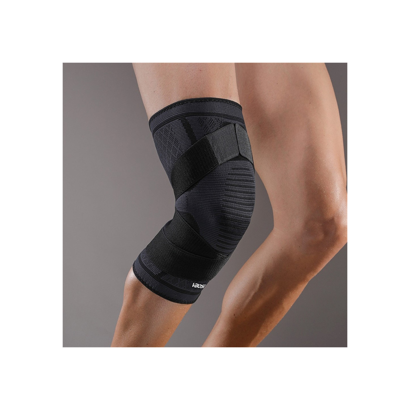 1 pc. Elastic stable Support Knee Knee Brace Knee Protector Patella Warmth - M - Black