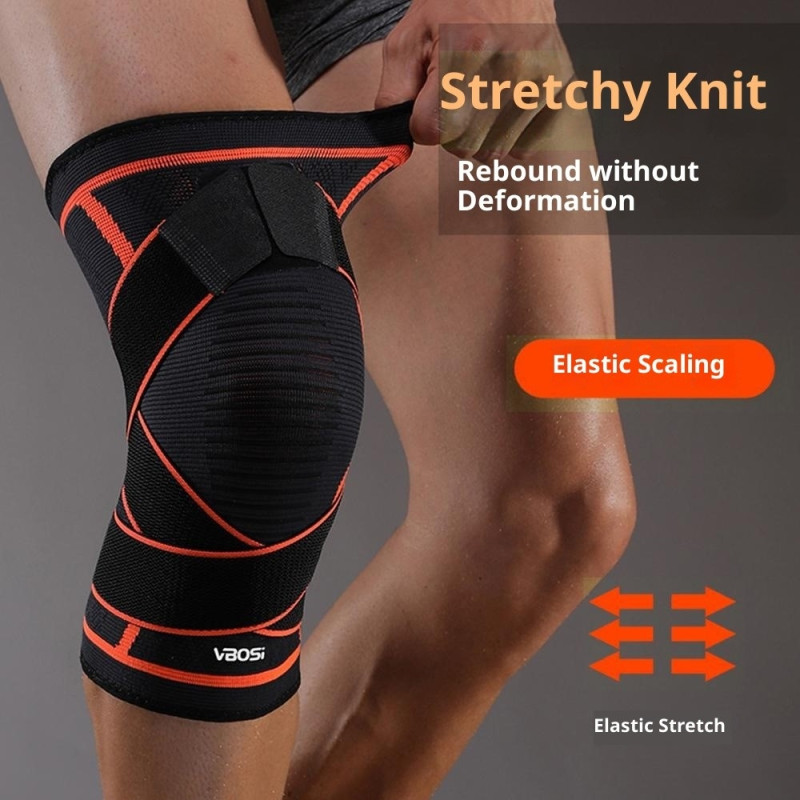 1 stk. elastisk stabil støtte knestøtte knestøtte knebeskytter patellavarme - M - svart