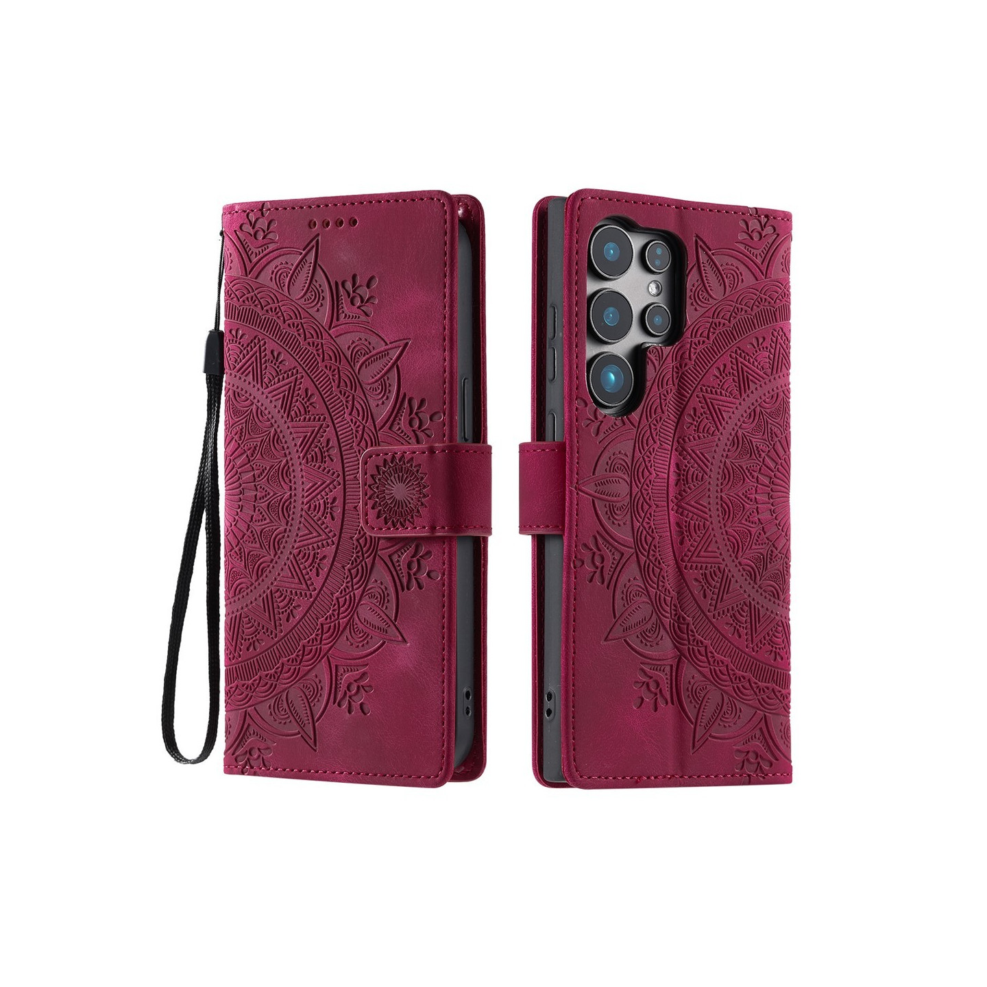 För Samsung Galaxy S26 Ultra plånboksfodral Fodral Skal Mandala blommönster