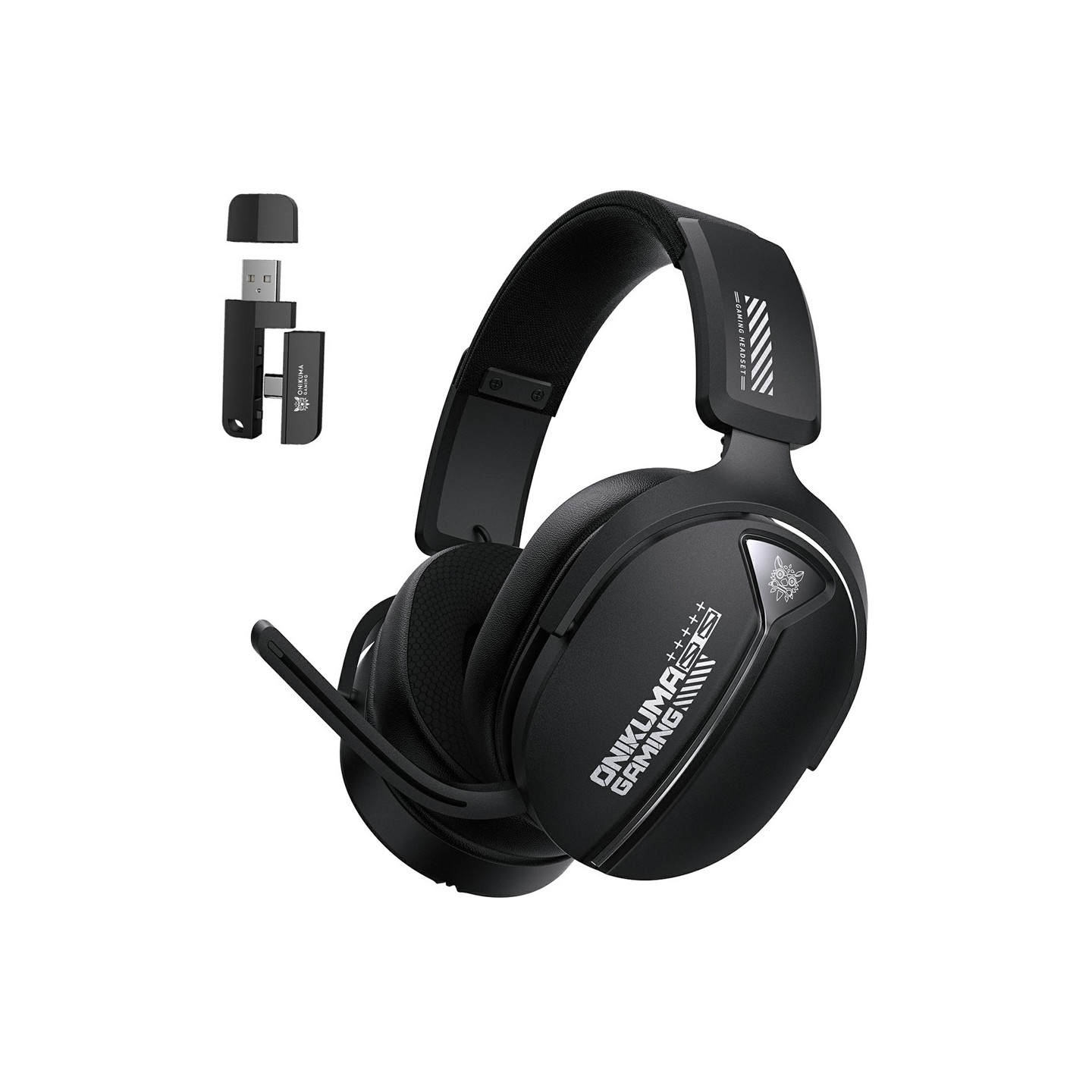 ONIKUMA GT887 Gaming Headset LED Kablede Over-Ear Hodetelefoner Mikrofon - Svart