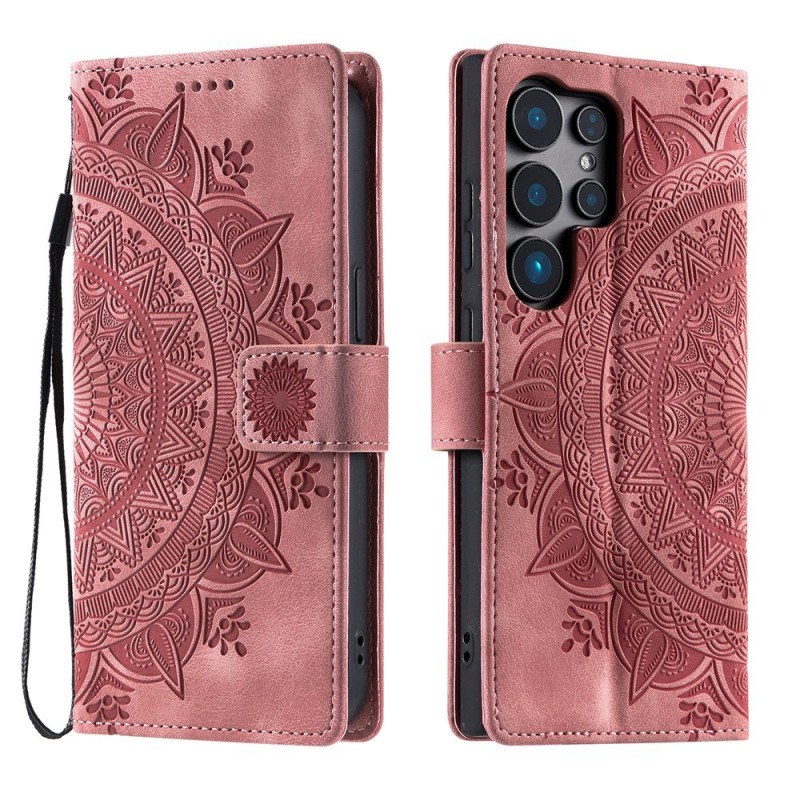 Til Samsung Galaxy S26 Ultra tegnebogscover Cover Shell Mandala Blomstermønster