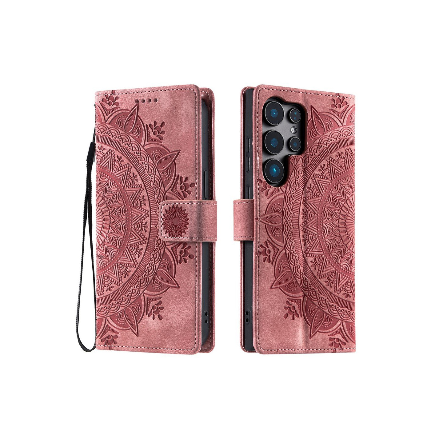 For Samsung Galaxy S26 Ultra Lommebok Deksel Shell Mandala Blomstermønster