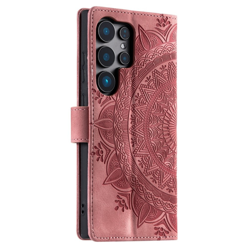 För Samsung Galaxy S26 Ultra plånboksfodral Fodral Skal Mandala blommönster