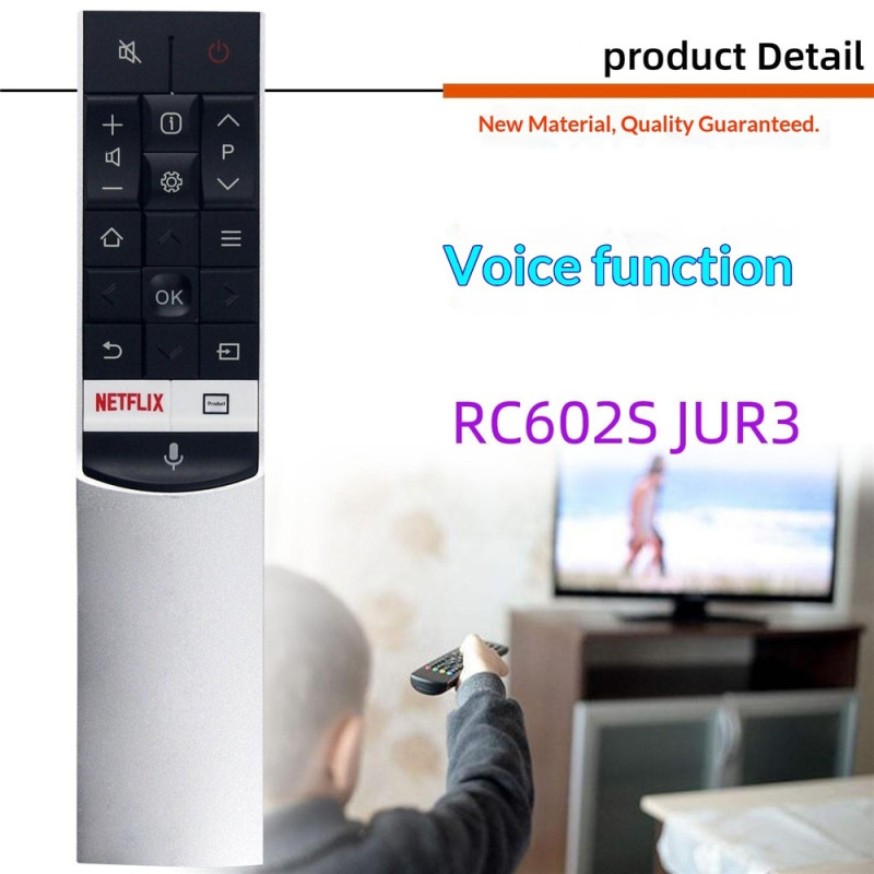 Fjernkontroll utskiftning for RC602S JUR3 for TCL TV stemmeaktivert