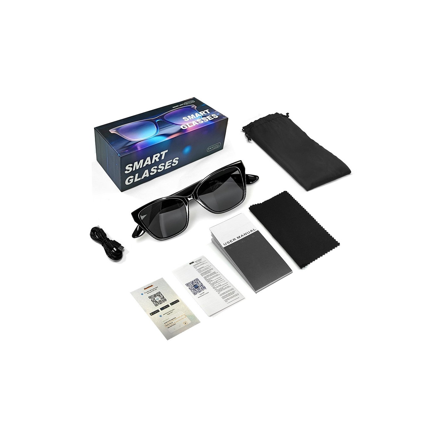 AI Smart Glasses Audio Handsfree Bluetooth Headphones Intelligent Translation