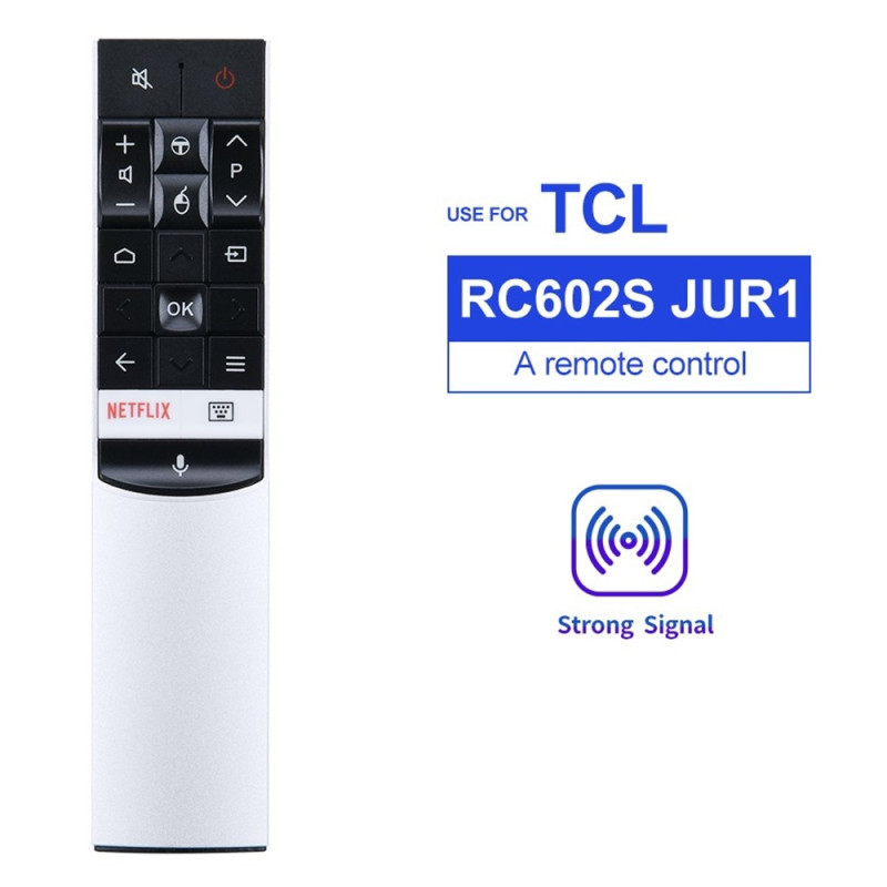 Fjernkontroll utskiftning for RC602S JUR1 for TCL TV stemmeaktivert