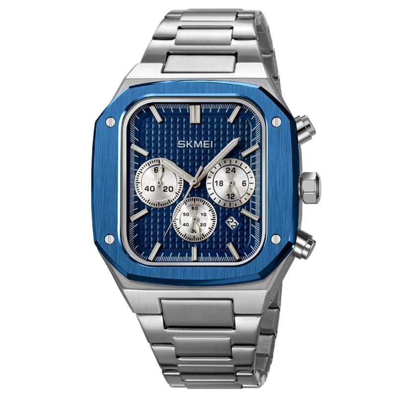 SKMEI Clock Business Quartz Watch Square Fashion Armbåndsur Luminous - Blå