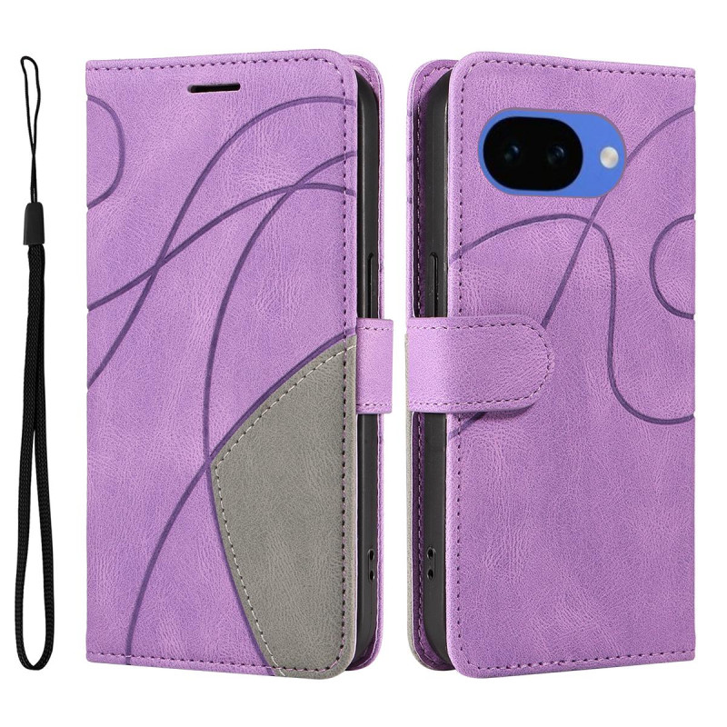 For Google Pixel 10a Wallet Case with Stand Bi-colour Design - Purple
