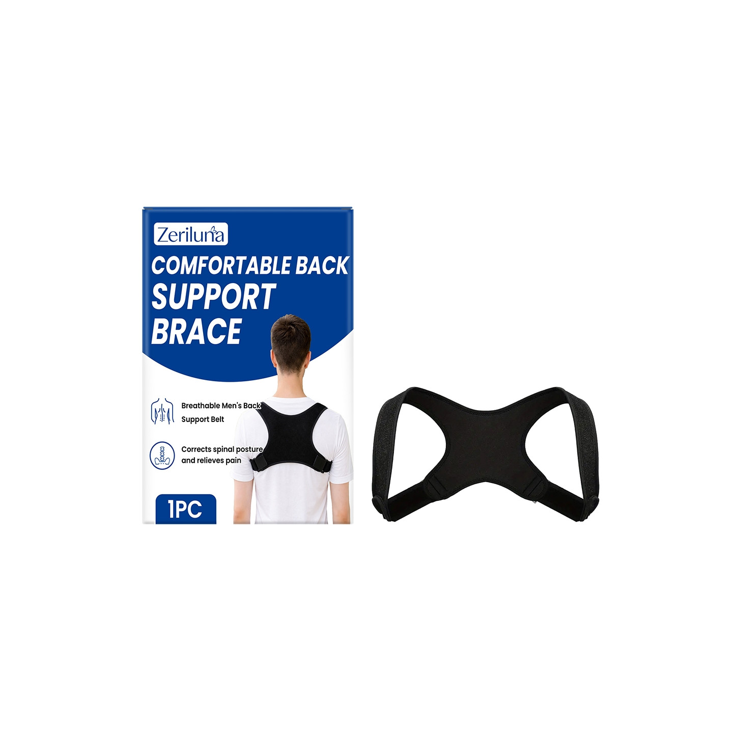 ZERILUNA Back Support Strap Correct Posture Invisible Portable Elastic Body Support