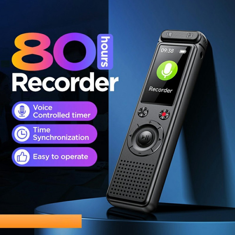 Stemmeoptager A30 8GB AI-stemmeoptager 360° surround støjreducerende optageenhed