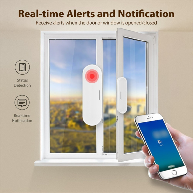Matter Thread Door Sensor USB Powered Magnetic Smart Home Sensor Window Alarm