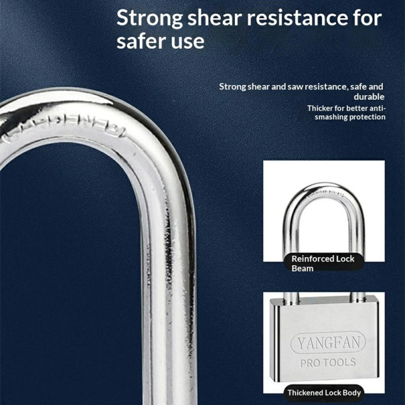 Security lock Padlock Anti-theft 60mm shackle waterproof rust resistant 4 keys