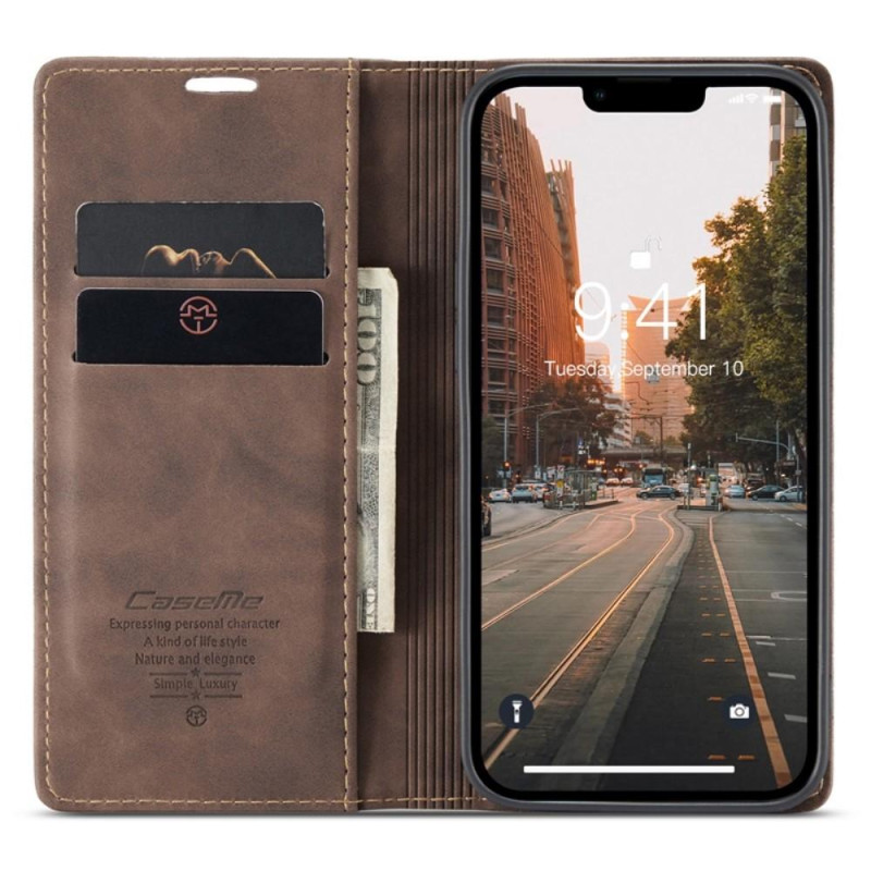 CASEME Retro Wallet Case for iPhone 14 Plus - Dark Brown