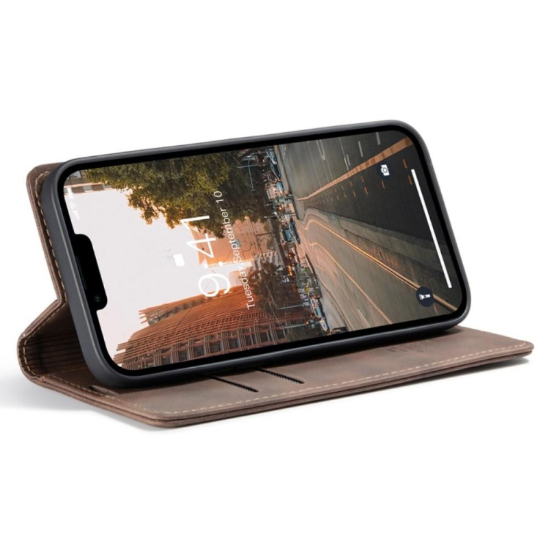 CASEME Retro Wallet Case for iPhone 14 Plus - Dark Brown