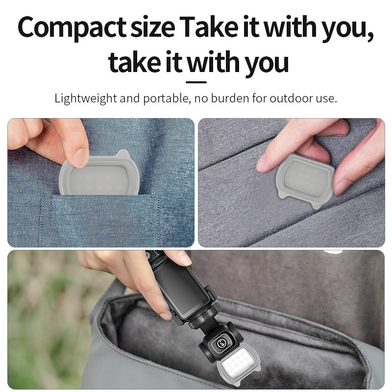 Lampe belysning til DJI Osmo Pocket 3 kamera magnetisk udfyldningslyssæt 3 farver
