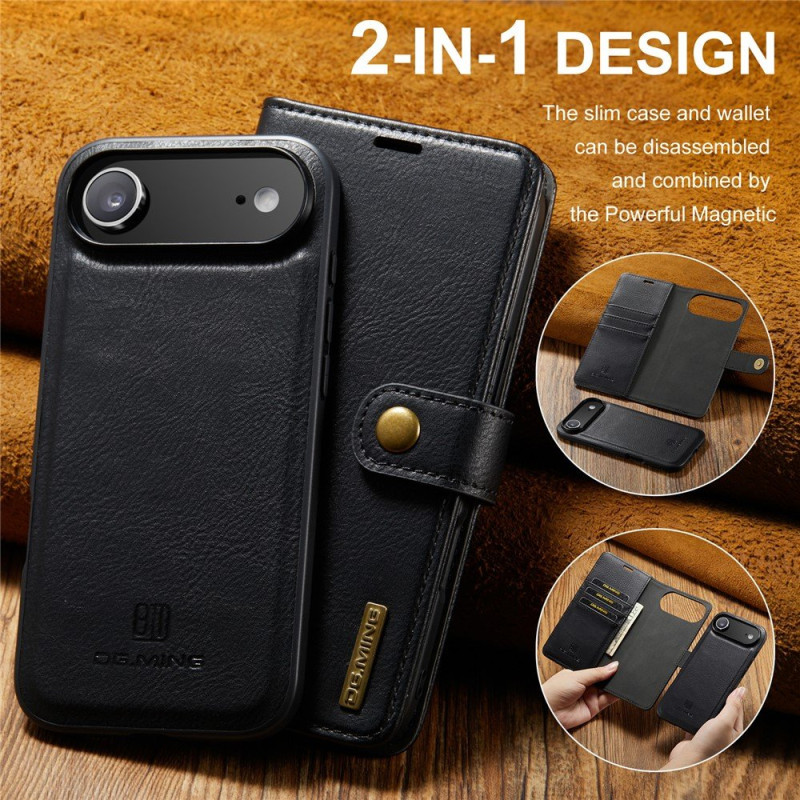 DG.MING For iPhone Air Wallet Case Detachable 2 in 1 - Black