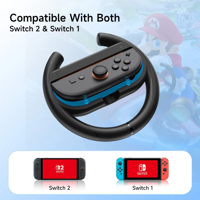 Compatible with Nintendo Switch 2 Left Right Joy-Con Racing Steering Wheel Grip Steering Wheel