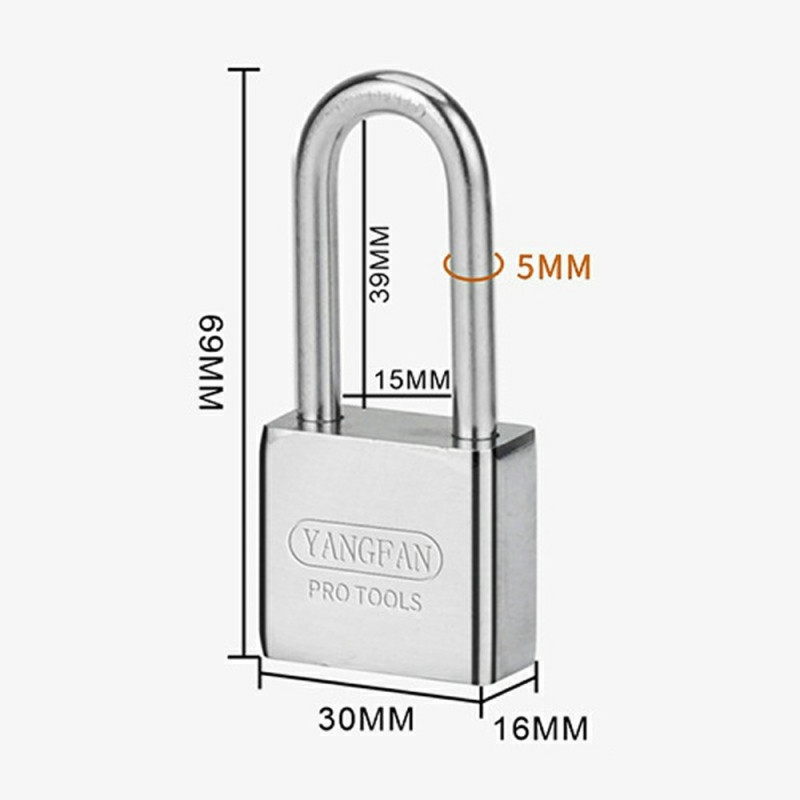 Security lock Padlock Anti-theft 30mm shackle waterproof rust resistant 4 keys
