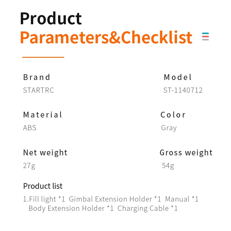 Lamp Lighting For DJI Osmo Pocket 3 Camera Magnetic Fill Light Kit 3 Colors