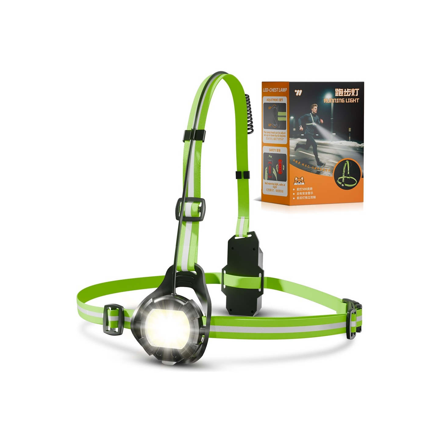 WEST BIKING Lamp Flashlight Running Cycling Warning Light 500 Lumen